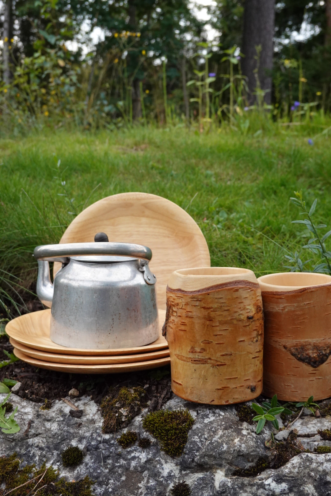 Vintage ølkrus i bjørk