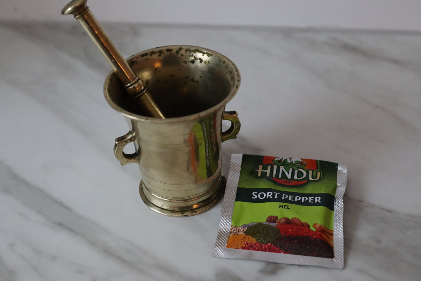 Messingmorter gammel