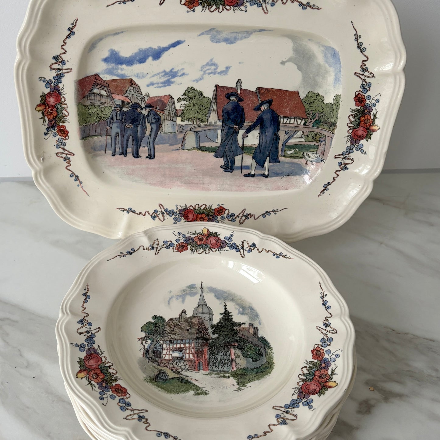 Vintageservise fra Sarreguemines, Frankrike