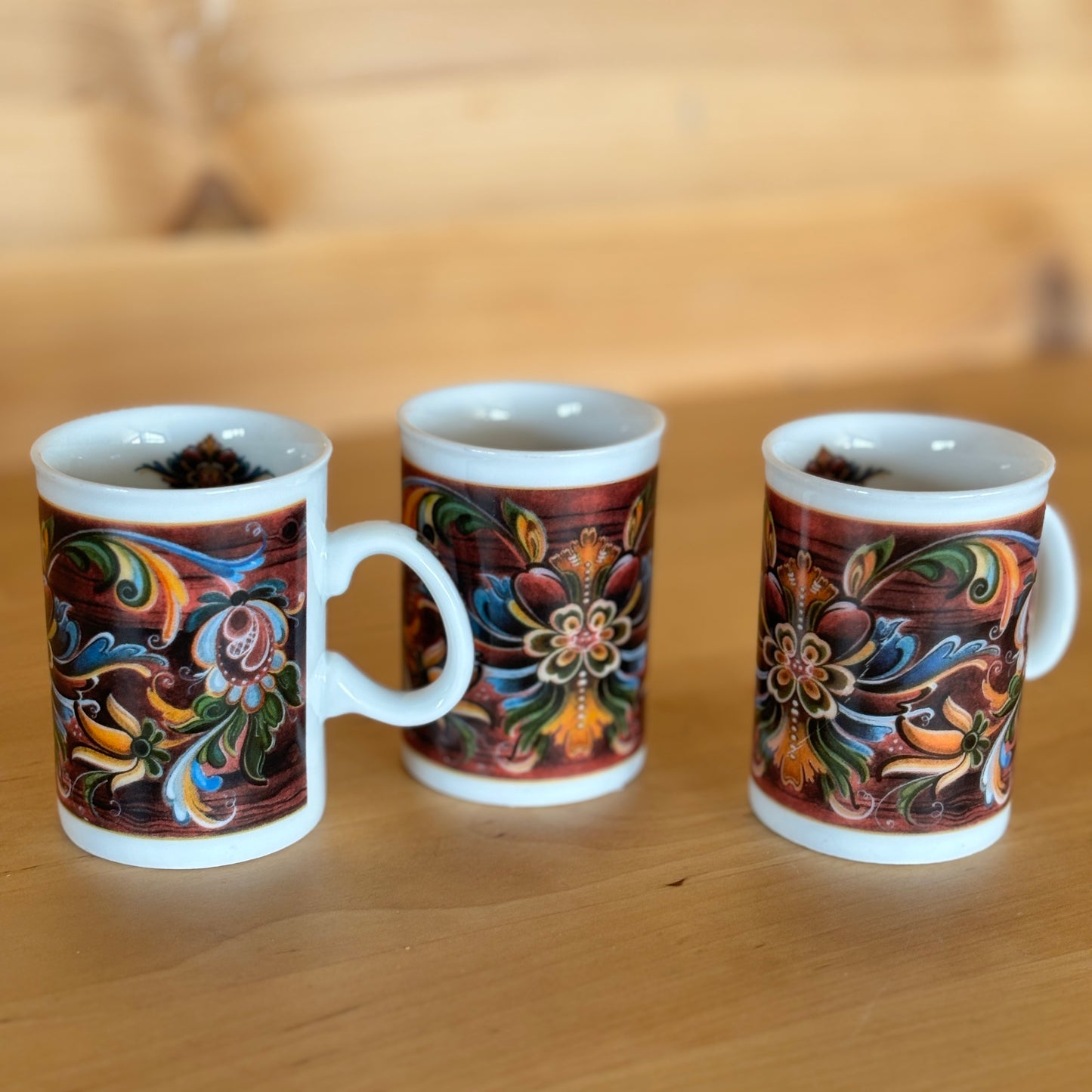 Kopper små, med rosemalingsdekor
