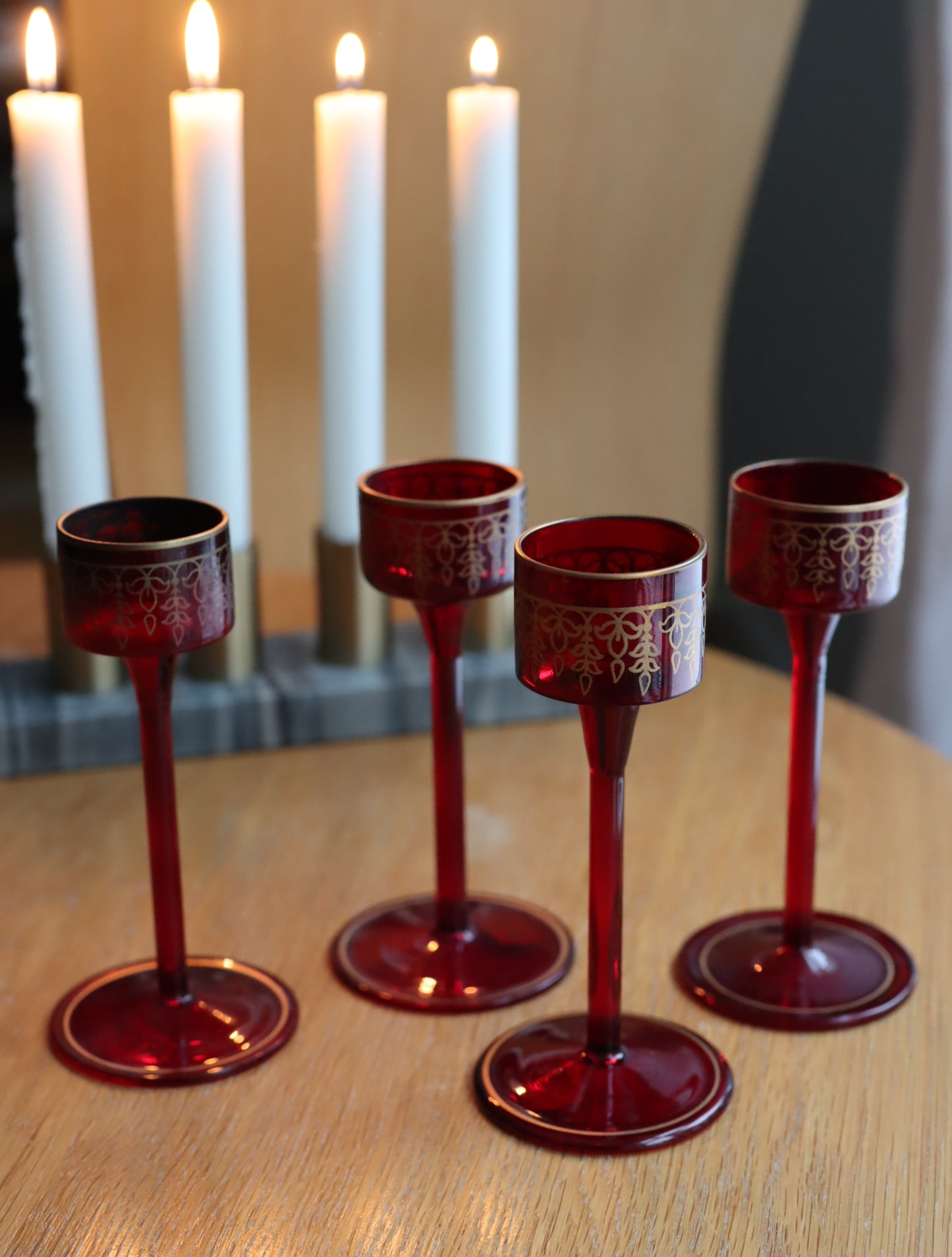 Likørglass vintage, røde