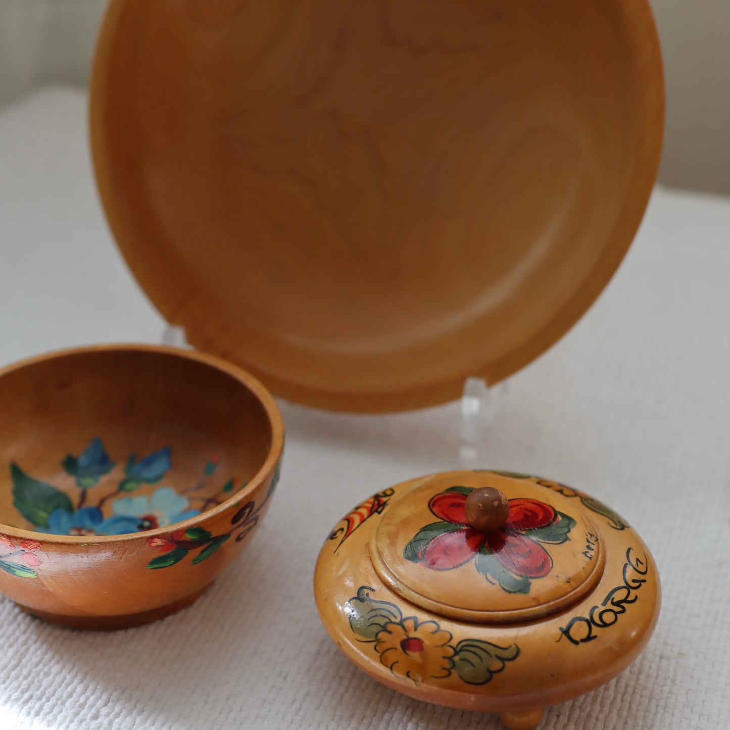 Lott med souvenirer i tre - vintage