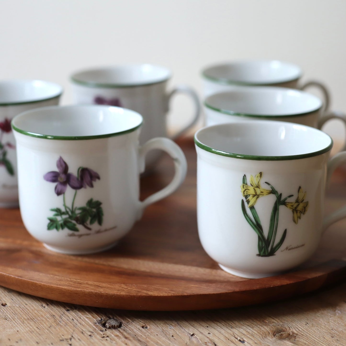 Vintage kaffekrus - botanisk dekor