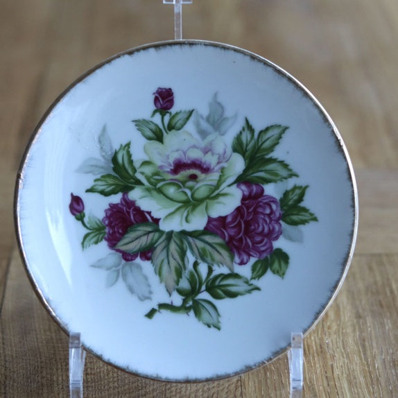 Vintage tallerkener med rosemotiv