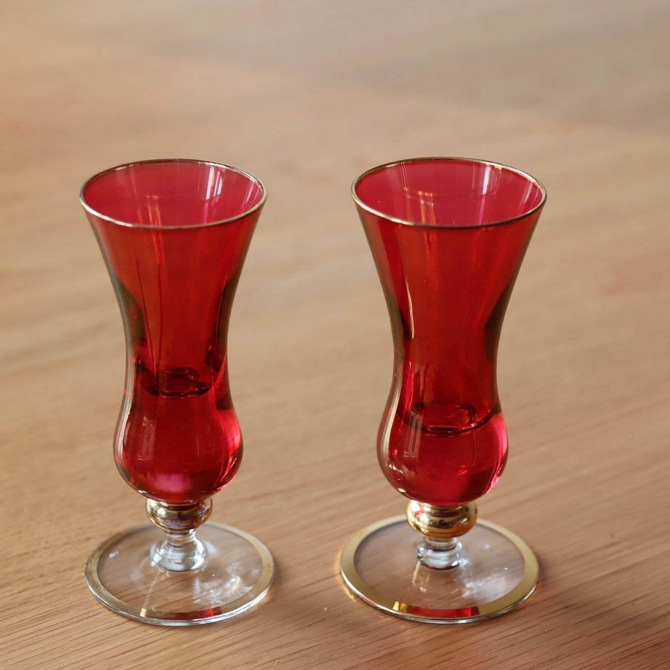 Likørglass vintage - røde
