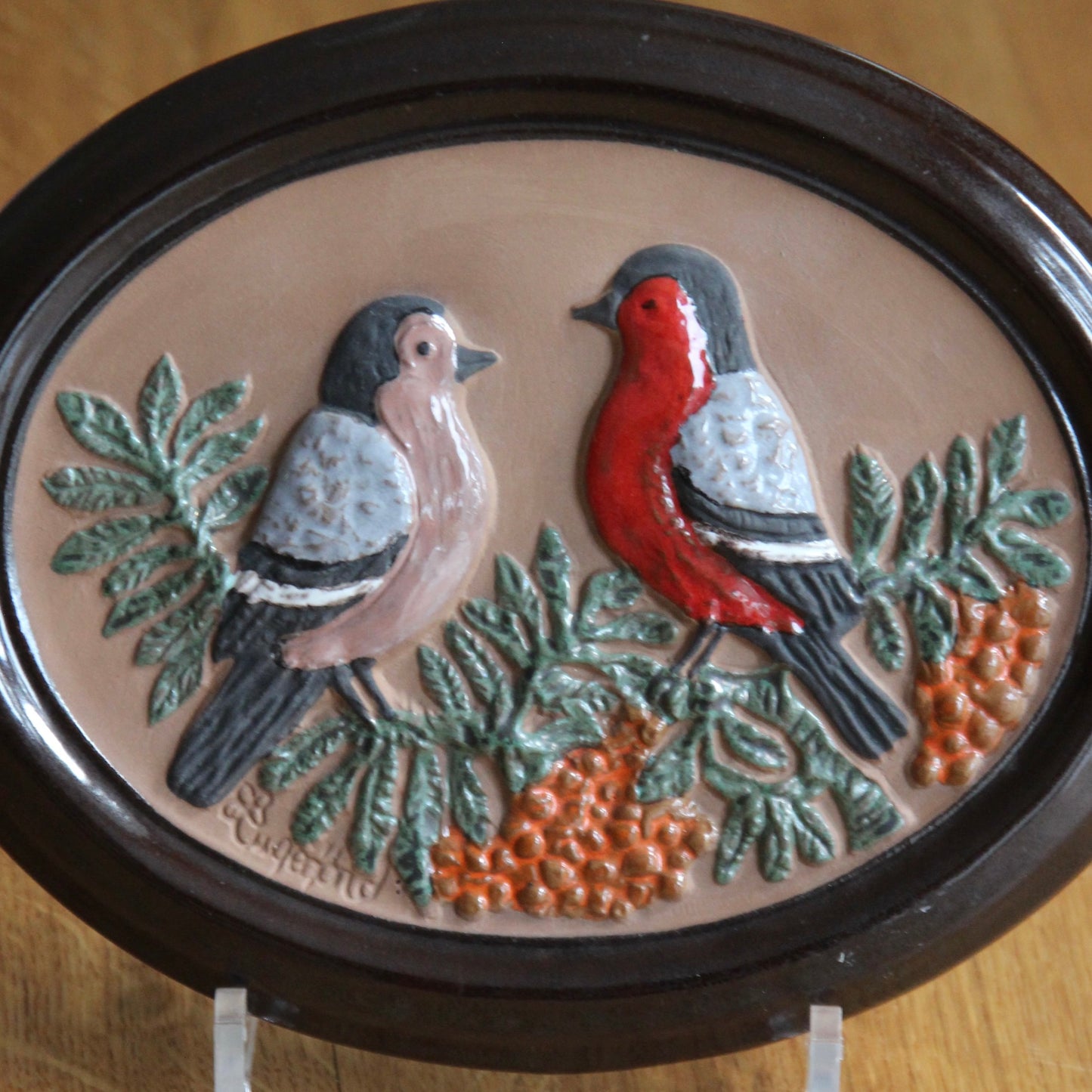 Platte med fuglemotiv - vintage
