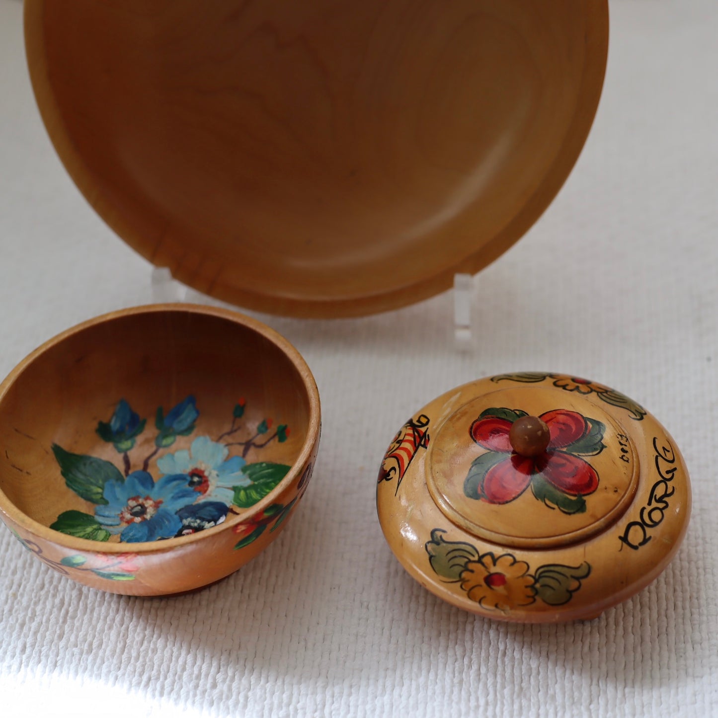 Lott med souvenirer i tre - vintage
