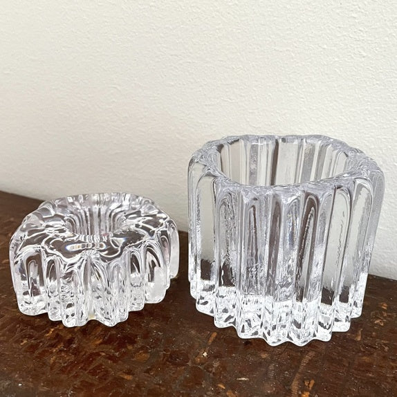 Telysestaker i krystall - vintage