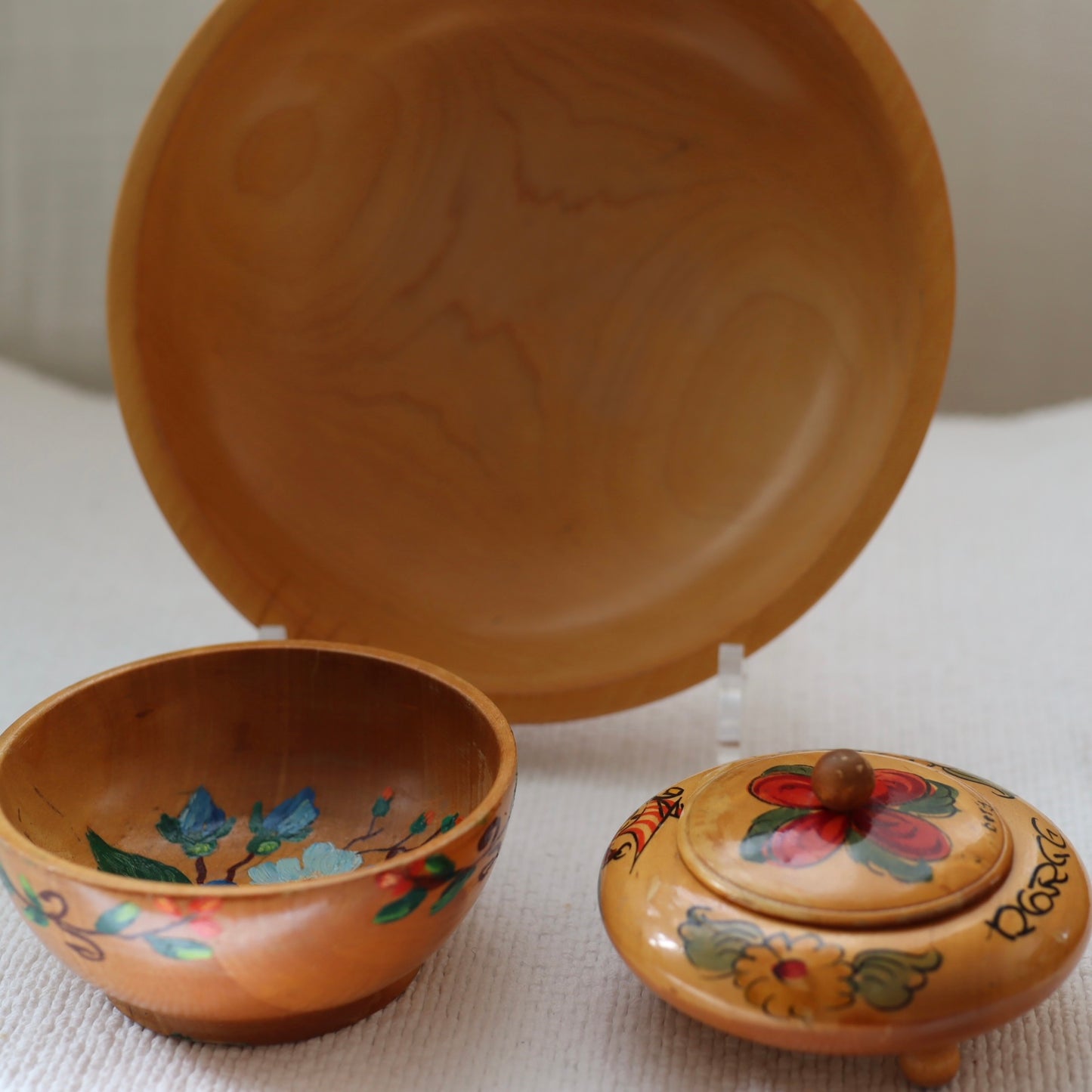 Lott med souvenirer i tre - vintage