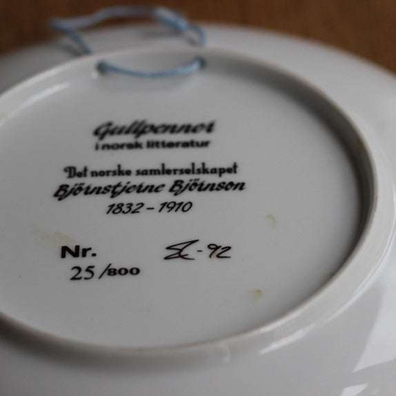 Vintage platte med motiv av Bjørnstjerne Bjørnson