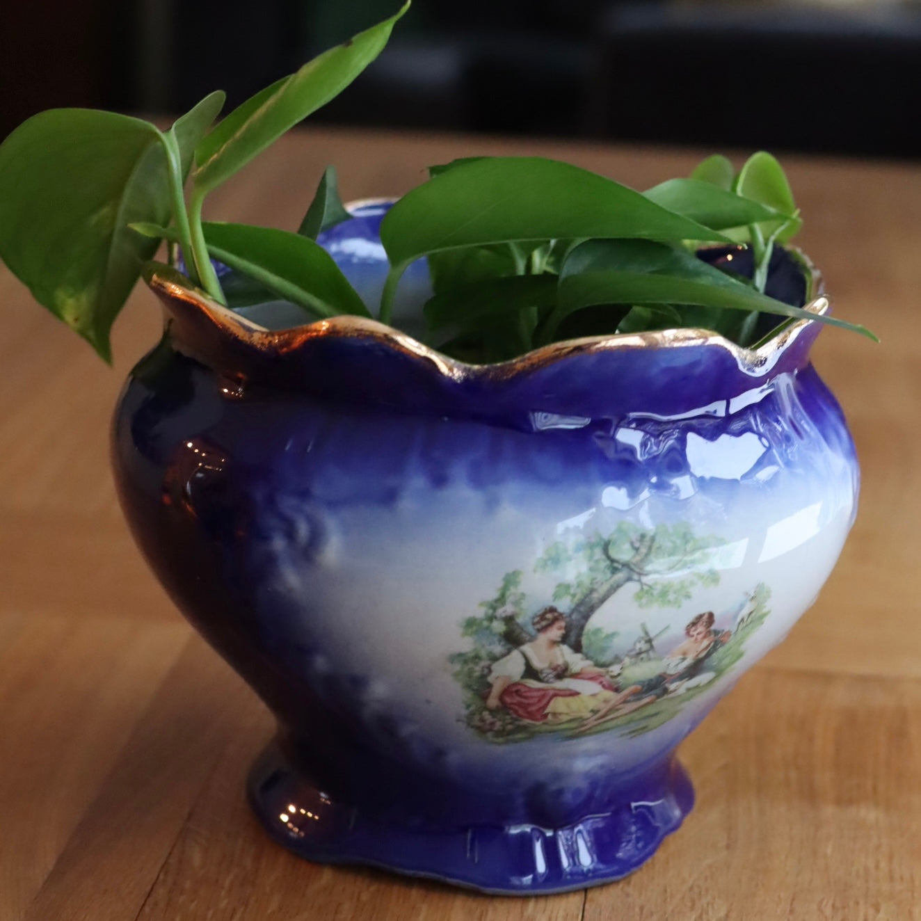 Vintage blomsterkrukke, stor, fra Staffordshire