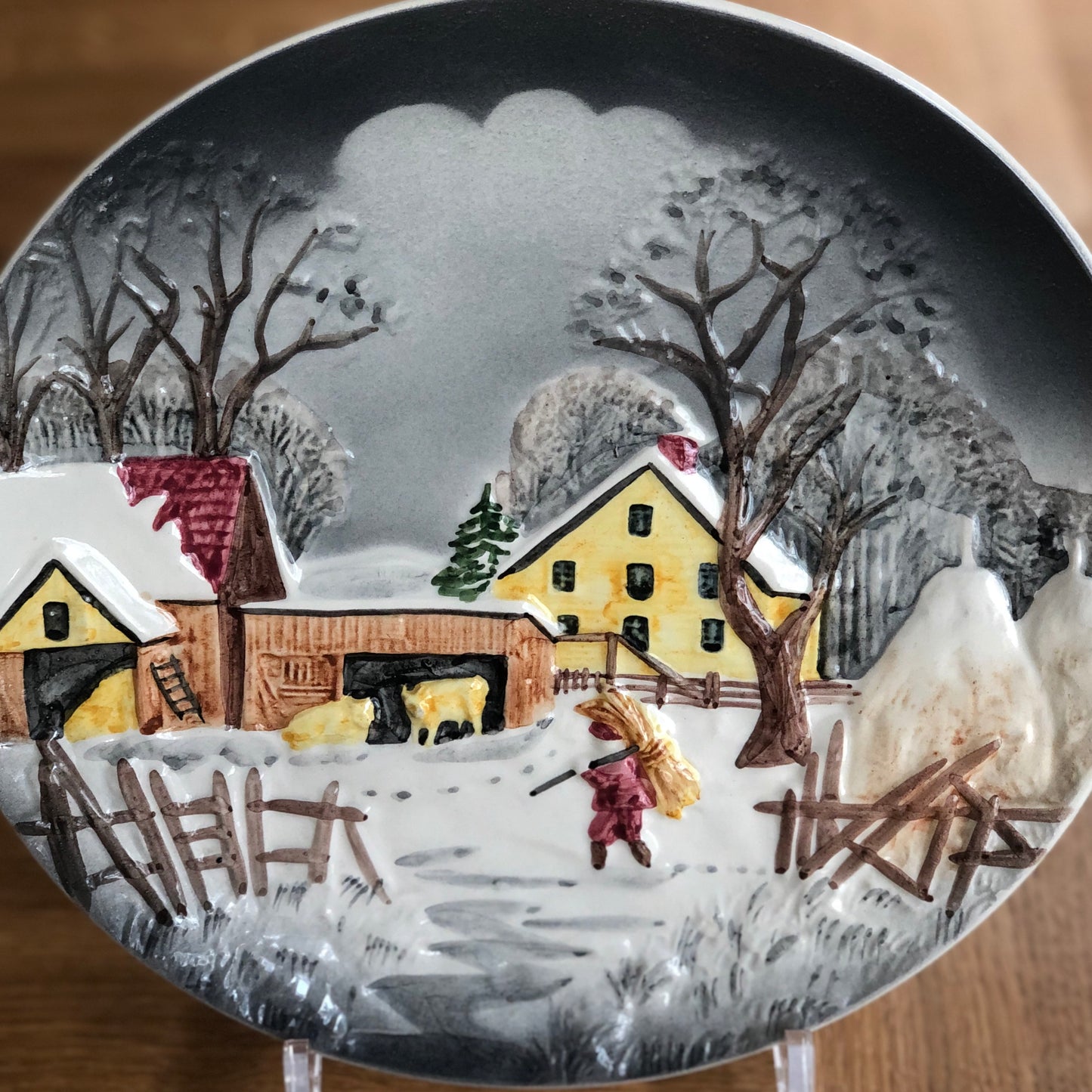 Platte retro med vintermotiv