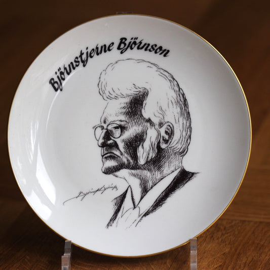Vintage platte med motiv av Bjørnstjerne Bjørnson