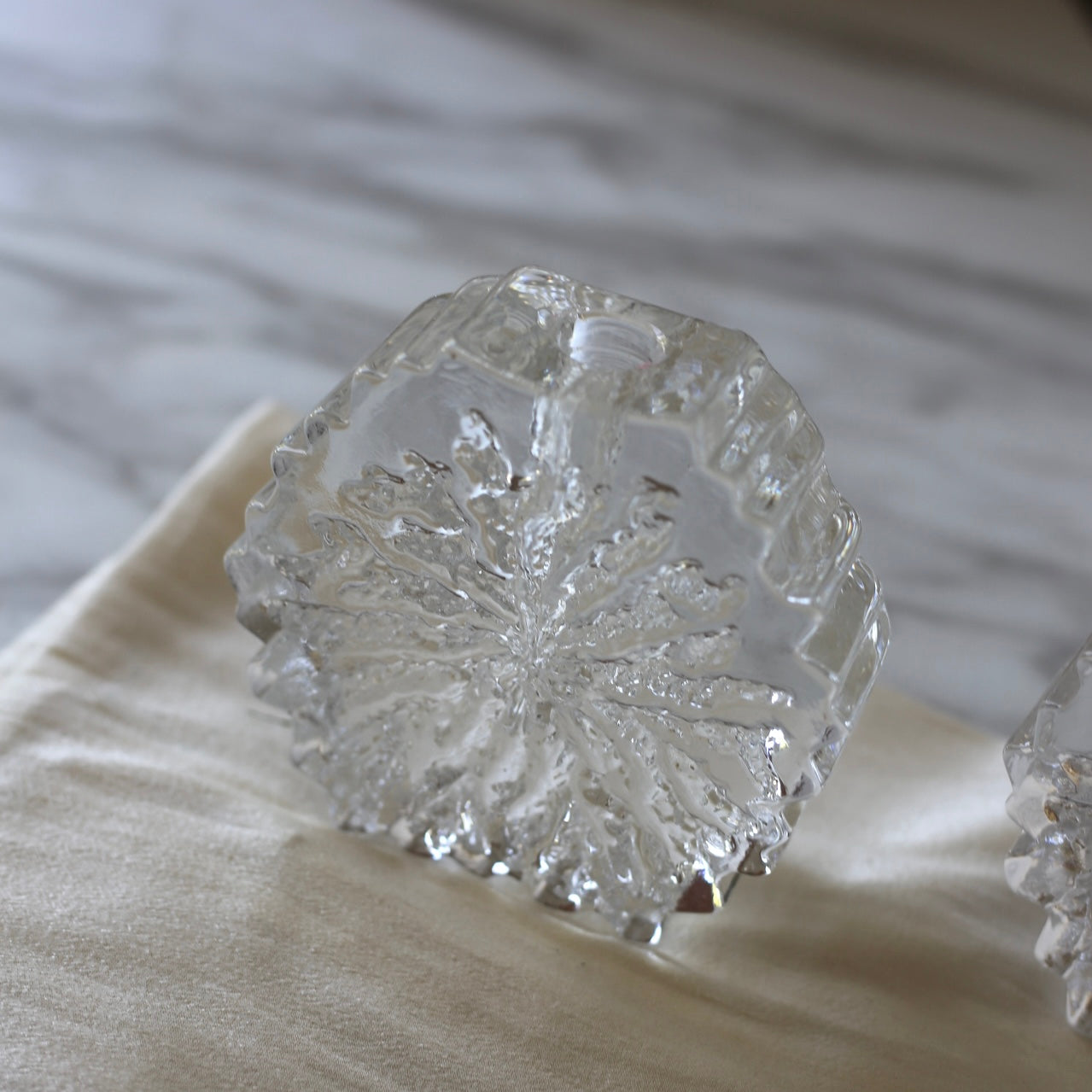 Hadeland Nautilus – vintage krystall lysestaker