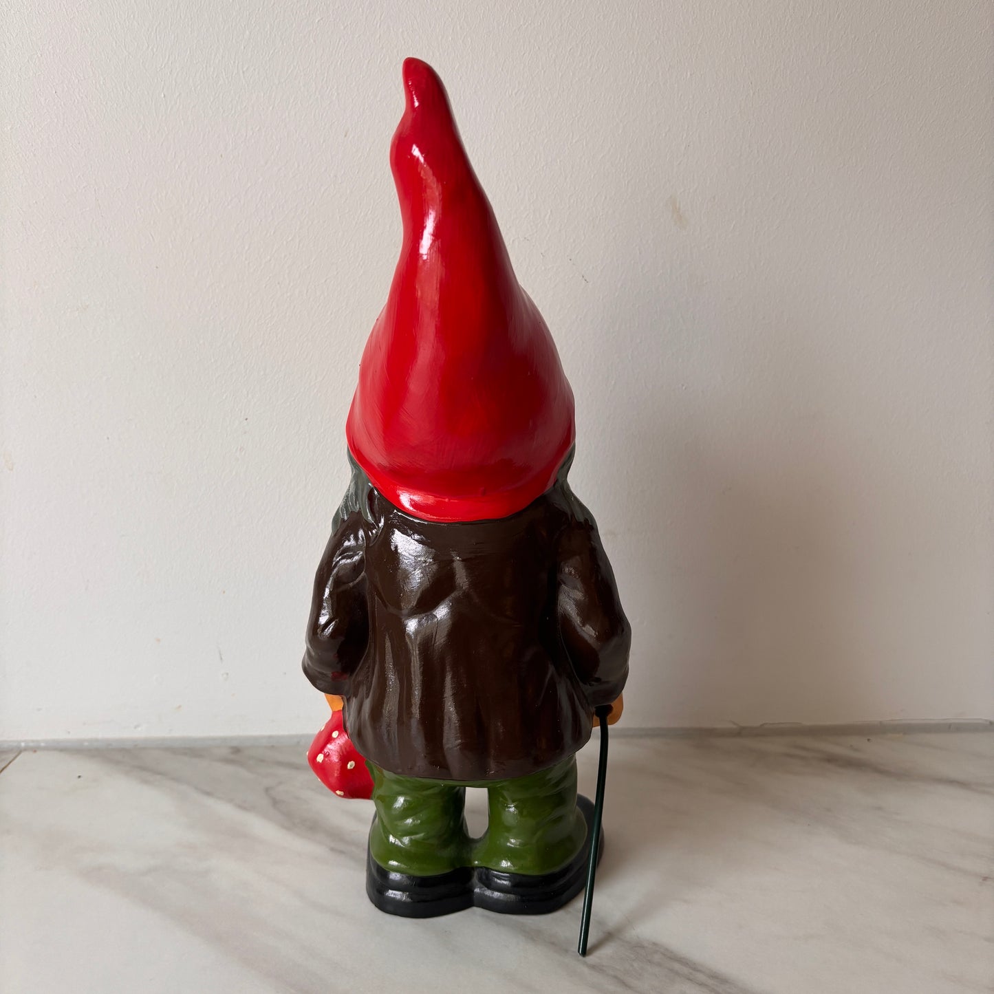 Tysk nisse vintage, med stav i hånden