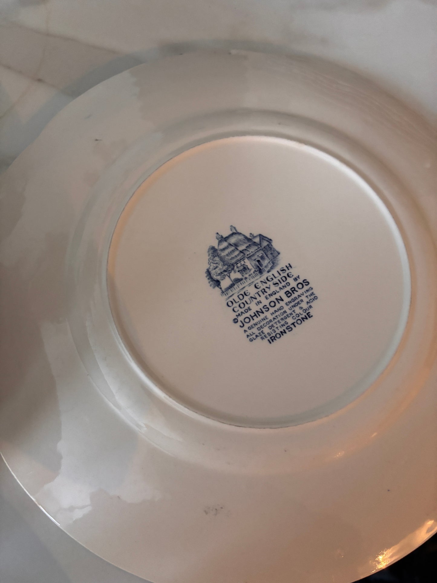 Middagsservise i blå-hvit porselen Old English vintage