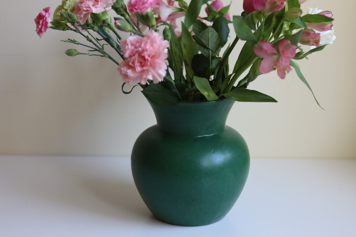 Grønn vase i keramikk - vintage