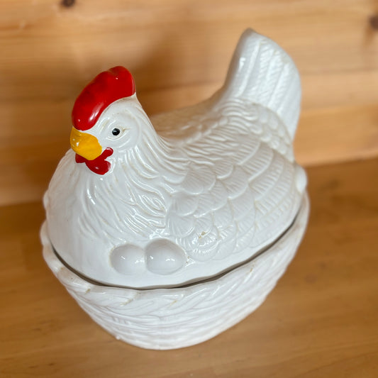 Påskehøne/egghøne i porselen - vintage