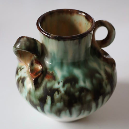 Vintagevase i keramikk, grønn