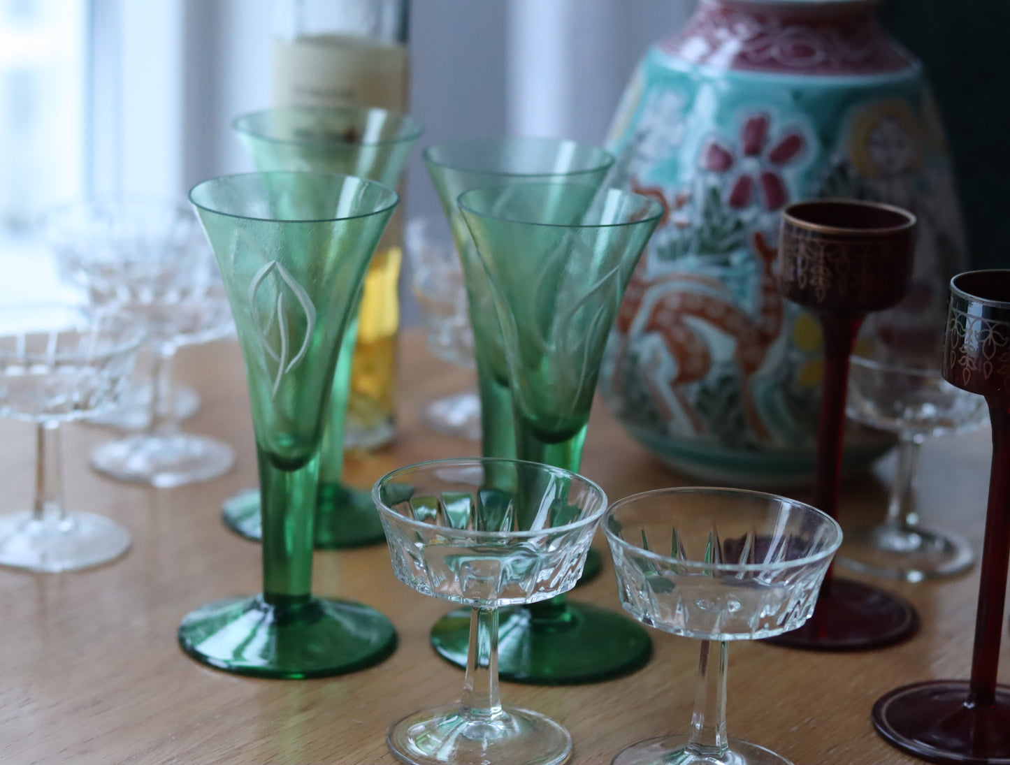 Snapsglass/likørglass grønne