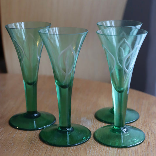 Snapsglass/likørglass grønne