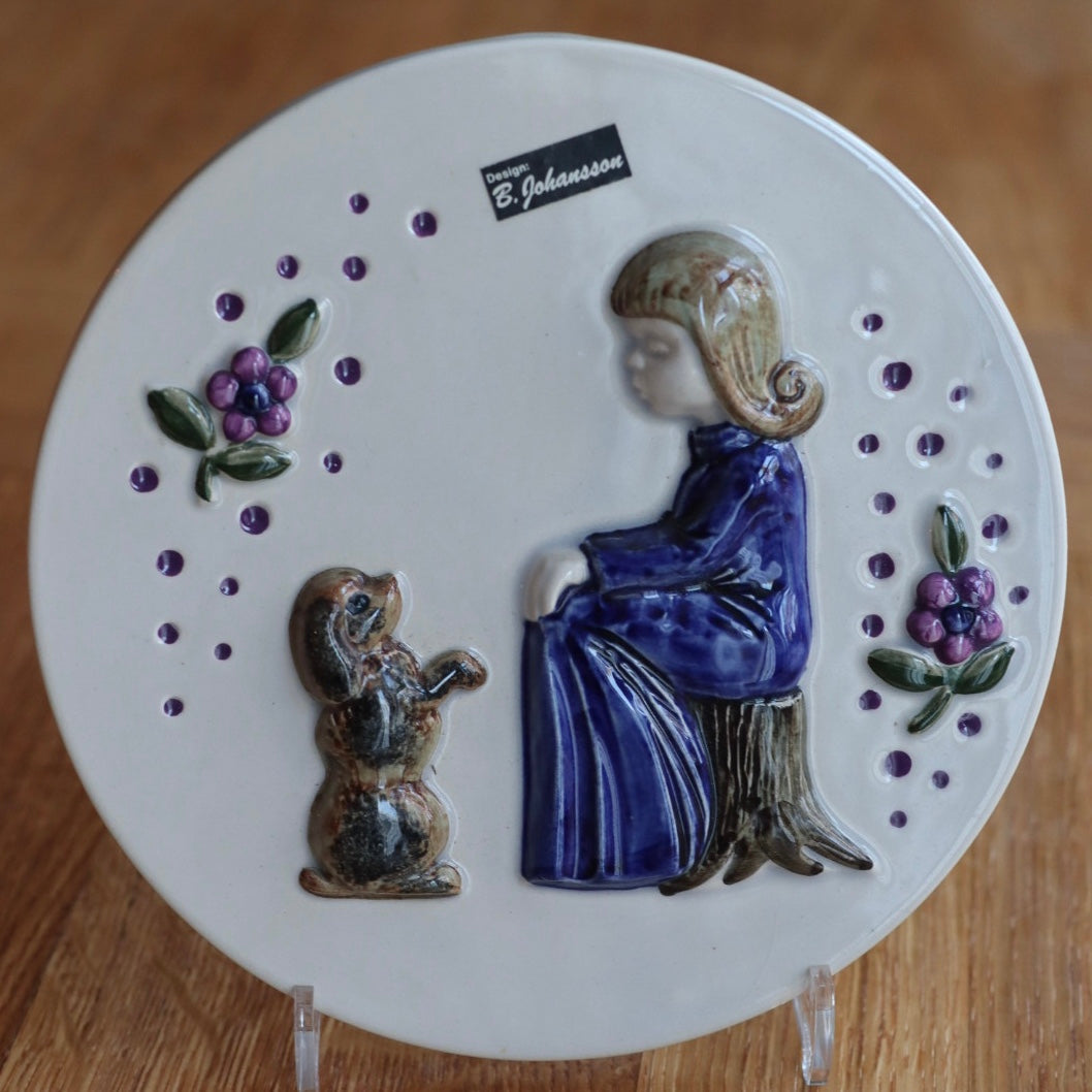 Vintage platte i keramikk