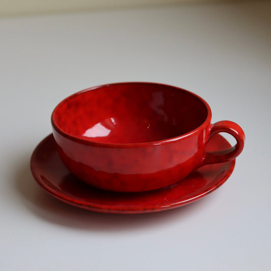 Jumbokopp, vintage, i rød keramikk