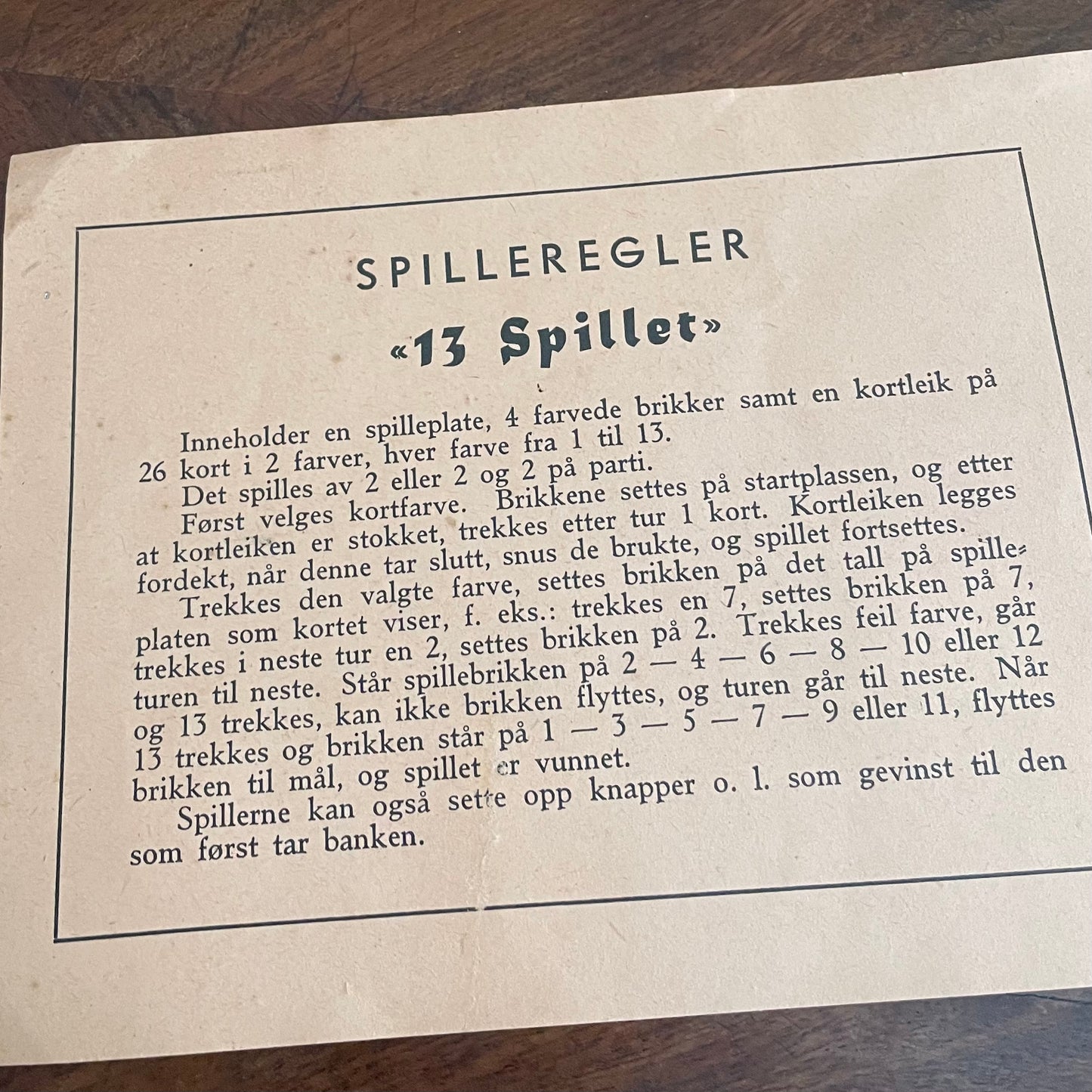 Vintage spill - 13 spillet