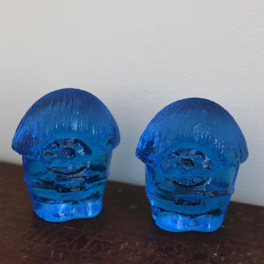 Troll i blått glass - vintage