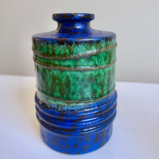 Retrovase i keramikk - blå