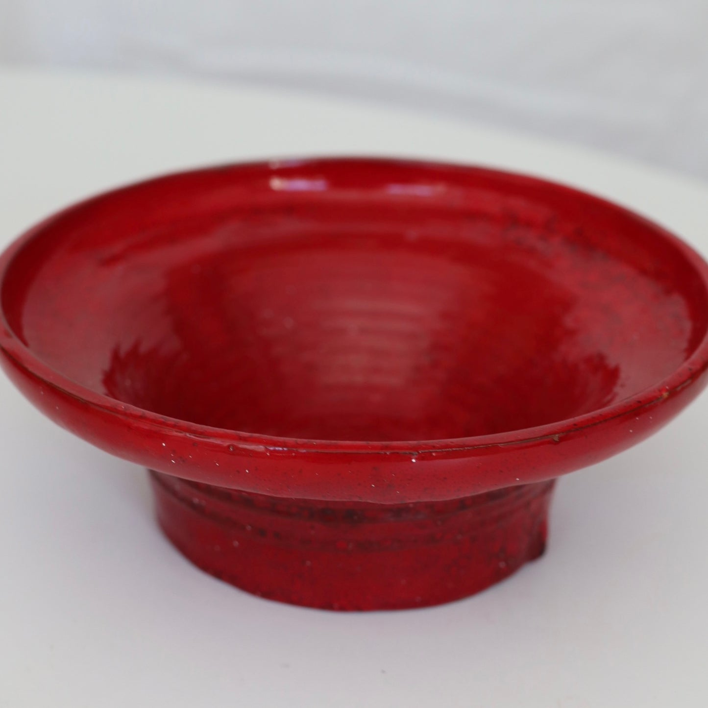 Rød skål i keramikk - vintage